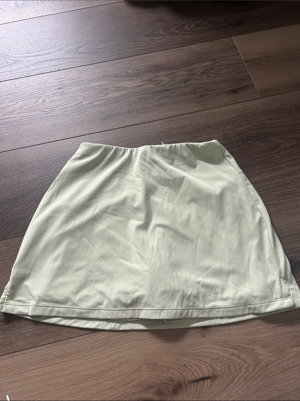 Goldhinge Light Sage Mini Skirt with Elastic Waist